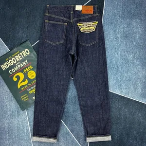 16oz hoge kwaliteit roze Selvadge denim jeans voor mannen katoen gewassen broek rauwe blauwe Amerikaanse vintage harde dikke rechte broek