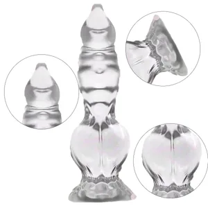 Dildo per cani annodato trasparente, realistico nodo canino, giocattolo morbido e flessibile, a ventosa, per donne e uomini