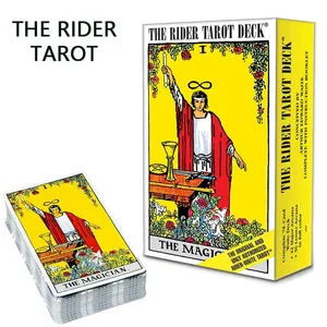 Aito Rider-Waiten Tarot-kansi englannin/espanjankielisellä kirjasella aloittelijoille ja kortinlukijan ammattilaisille