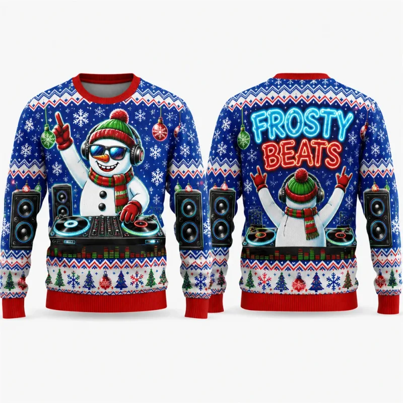 Gingerbread Man Ugly Christmas Sweatshirt 3D Grafisk Crewneck Unisex Funny Candy Cane Julefest Ferie Pullover Gave Mand Top