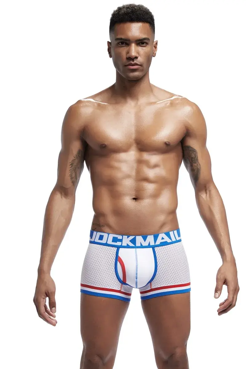 Jockmail Men Boxer Mesh Underwear Breathable Comfortable Soft Comfortable Sports Shorts Adult Man Panties Damit Lingerie