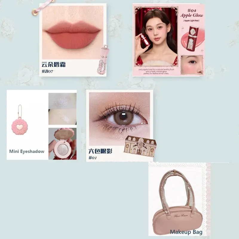 Flower Knows – coffret cadeau de maquillage, palette de fards à paupières scintillants, crayon à lèvres Cupidon, correcteur à couverture complète, kit de beauté tout-en-un