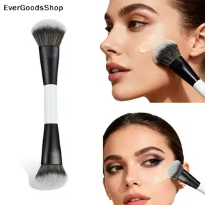 ✦ Raspall facial de base de doble punta Pinzells de maquillatge per a correcció de contorn de pols i ombra d'ulls de doble punta
