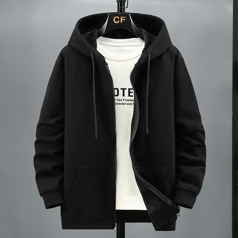 Plus Size 10XL 12XL Hoodies Ανδρικά φθινοπωρινά χειμωνιάτικα φλις μακρυμάνικα φούτερ Loose casual αθλητικές ζακέτες με φερμουάρ παλτό