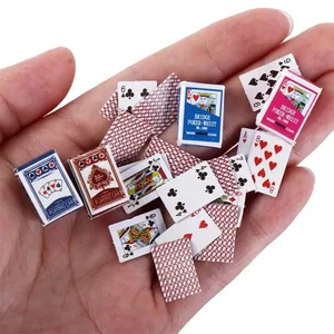 Mga Kagamitan sa Dekorasyon ng Bahay Mini Poker Cards Miniature Playing Poker Cards Miniature Games Poker Mini Playing Cards