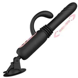 7 Teleskopisk Sex Machine Thrusting Dildo Vibrator 30MM Auto Stretch Oppladbar med sugekopp Voksen sexleketøy for kvinner