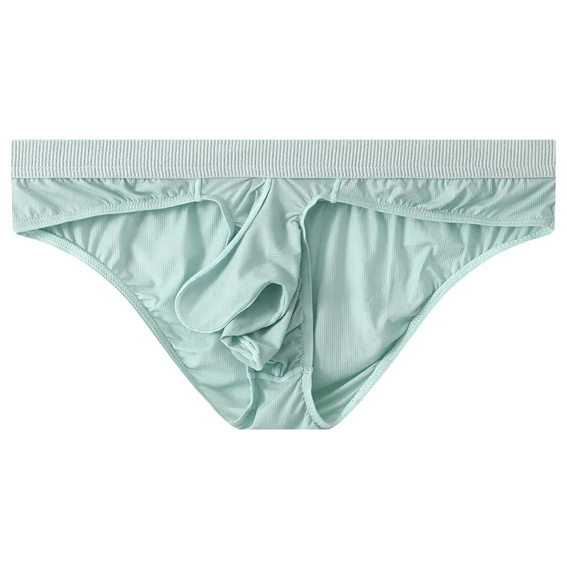 Cuecas masculinas de seda gelo verão transparente sem costura de secagem rápida homem respirável calcinha ultra-fina