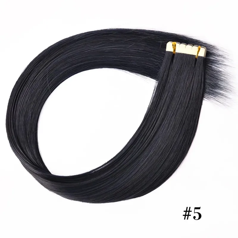 Tape In Hair Extensions Invisible Adhesive Synthetic Colored Tape In Hair Extension 10pcs/pack Pink Purple Blue Colorful Hair