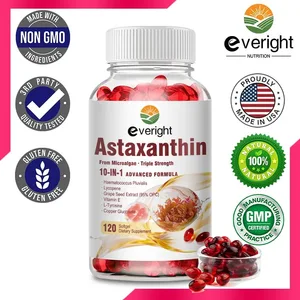 Astaxantina 24 mg – Potente antiossidante per la pelle, gli occhi e il sistema immunitario – Formula 10 in 1 Licopene, semi d'uva, vitamina E e zinco