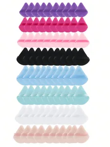 10 Pcs 삼각형 벨벳 파우더 퍼프 피자 가루 미니 페이스 메이크업 스폰지 화장품 빨 수있는 경량 메이크업 도구
