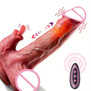 Realistic Dildo Vibrator Thrust Penis Tongue Licking Clitoris Μηχανή πρωκτικού σεξ διπλής διείσδυσης Γρήγορος οργασμός για γυναίκες Παιχνίδι σεξ