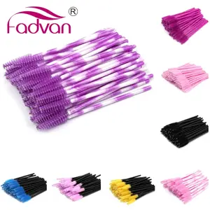 Fadvan 50 ピース/パックメイクブラシプラスチックマイクロワンドつけまつげブラシツール黒/ピンク/カラーまつげエクステンション用品