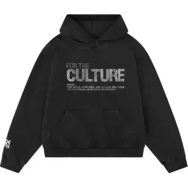 Vintage Männer monogrammiert Applikation Druck Stil Y2k Slouchy lose neue Mode paar Hoodie Trainingsanzug Streetwear Straße im Winter