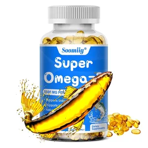 Capsule a tripla potenza Omega-3 Olio di pesce + DHA + EPA - Supporta la salute delle articolazioni, del cervello e degli occhi Migliora la funzione immunitaria Antiossidante