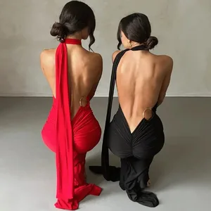 Damen One-Shoulder-Maxikleid, ärmellos, 