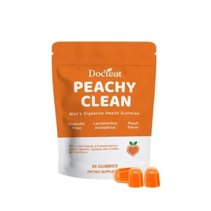 Men's Digestive Health Gummies – Prebiotic at Probiotic Blend – Sinusuportahan ng Peach Flavor ang Men Gut Health Araw-araw