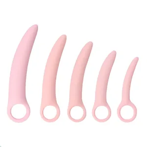 1 Set 5pcs Silikon Lembut Cincin Tarik Gading Kecil Faraj Dilator Set Vaginismus Dubur Plug mainan Dilator Faraj Produk Seks Dubur