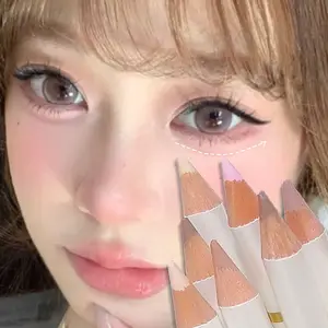 2-v-1 meruňkově růžová matná tužka pod oči Aegyo Sal matný bílý zvýrazňovač Ležící bourec morušový oční make-up Snadné použití oční stíny